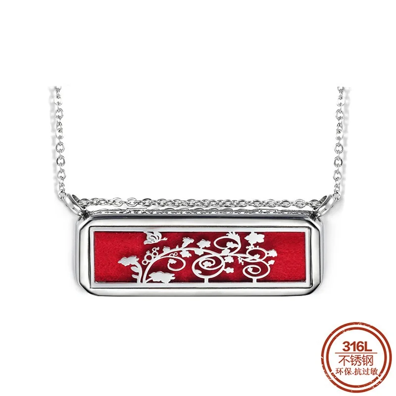 Полые квадратные Духи ожерелье Защита окружающей среды анти-аллергии эфирное