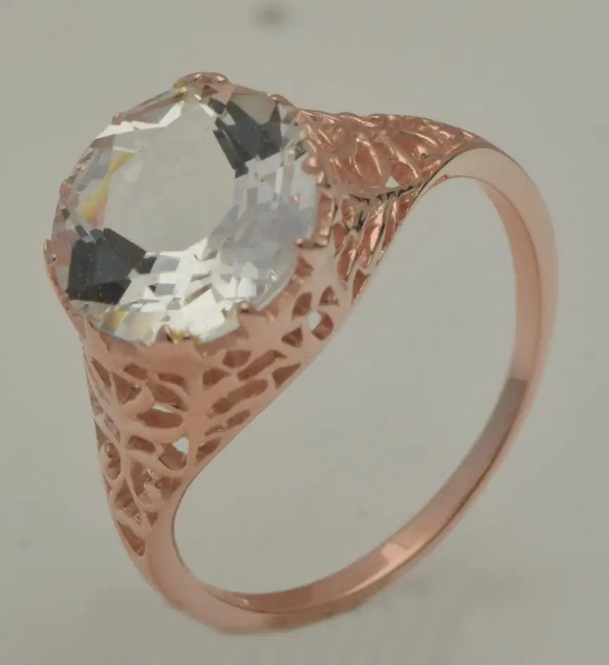 Помолвочные кольца из натурального белого топаза 14 к розовое золото бесплатная
