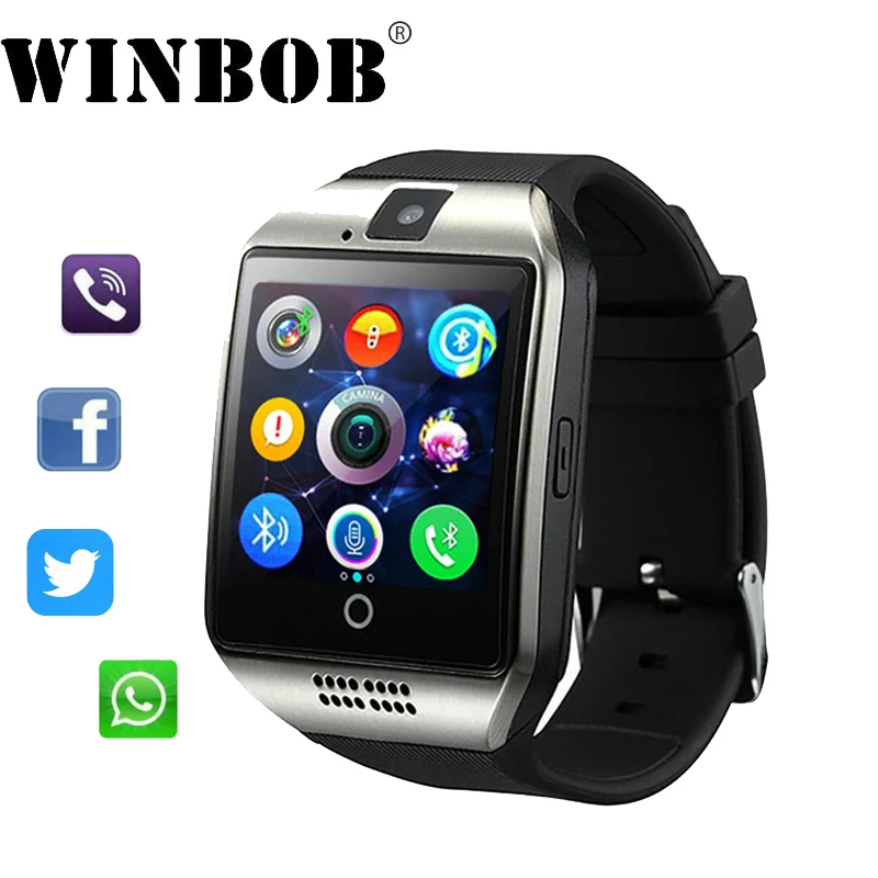 WINBOB Смарт часы Q18 шагомер с Сенсорный экран камеры Поддержка TF Bluetooth smartwatch для Android