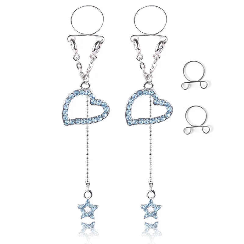 Женское длинное кольцо из нержавеющей стали с синим кристаллом|Украшения для