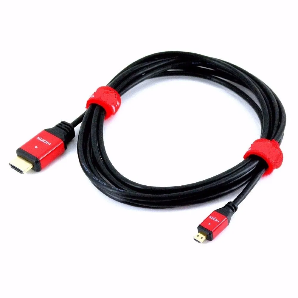 Микро HDMI к HDMI кабель с Ethernet позолоченный для сотовых телефонов 2 м для win8 4 к x 2 к металлический корпус 0,5 м 1 м 1,5 м 2 м 3 м 5 м