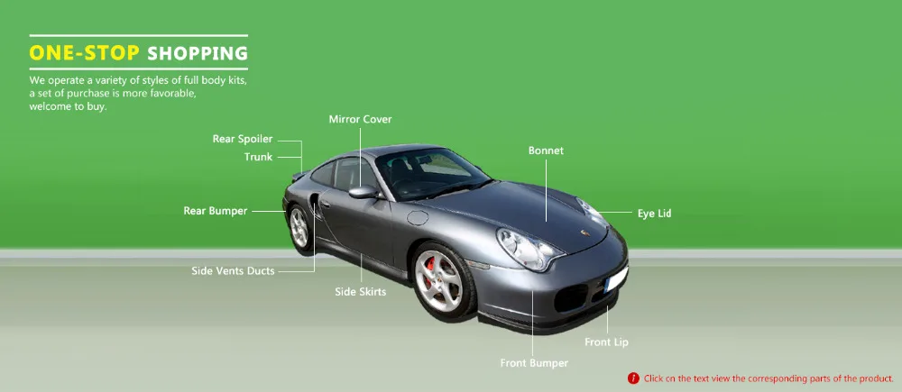 Автомобильный Стайлинг для Porsche 1999-2001 996 TA-GT Стиль FRP стекловолокно Комплект кузова