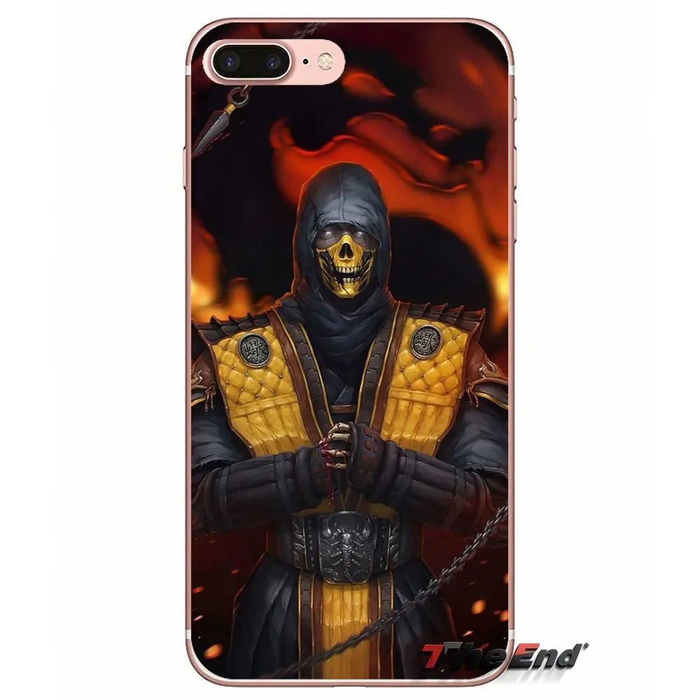 Чехол с рисунком скорпиона mortal kombat для iPhone X 4 4S 5 5S 5C SE 6 6S 7 8 Plus Samsung Galaxy J1 J3 J5 J7 A3 A5 2016