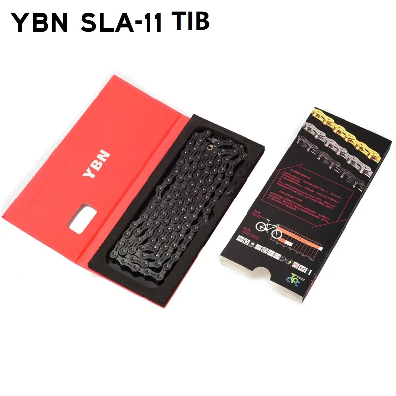 YBN 11 S MTB цепь для дорожного велосипеда скоростная черная Алмазная пустотелая 22s 33S