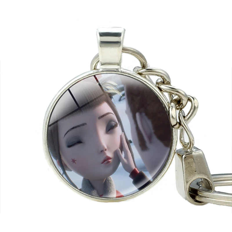 Брелок для ключей в виде сердца с часами мальчика изображением ручная работа