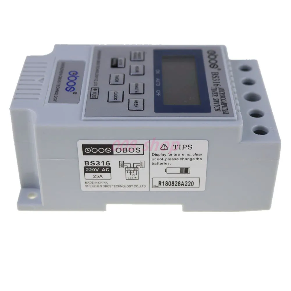1 шт. KG316T AC 220 В 25A din-рейка ЖК-дисплей цифровой программируемый электронный таймер контроллер цифрового таймера BS316