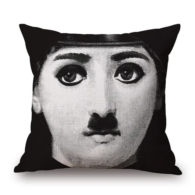 Оранжевый Мода Высокое качество хлопок белье ретро Fornasetti книги по искусству мастер автомобиля декоративные пледы наволочки Подушка для дивана домашний декор - Цвет: Оранжевый