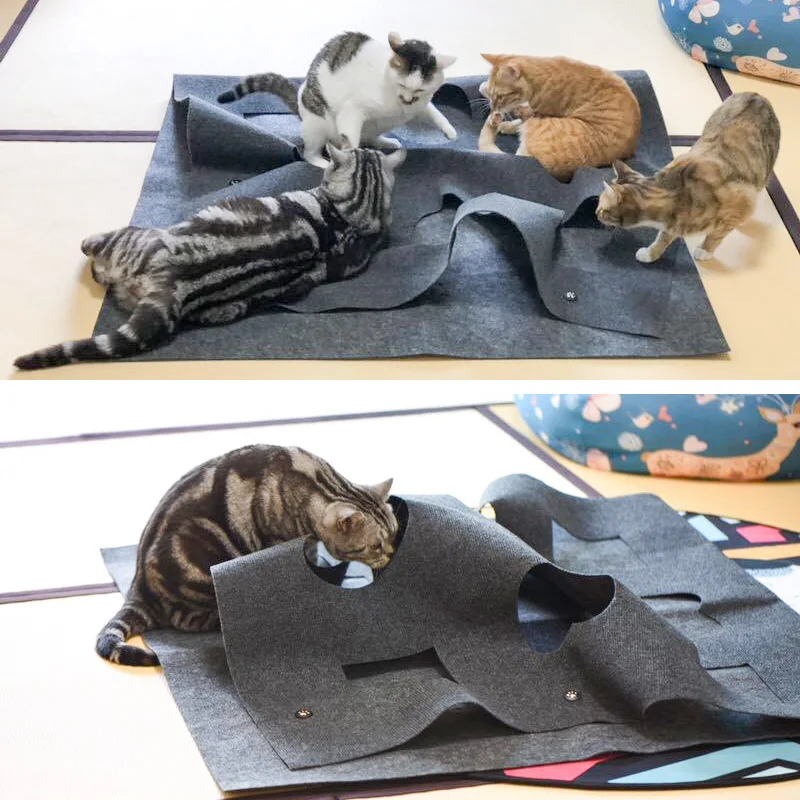 Игровой коврик для кошек игрушка с отверстиями котята белка кролик