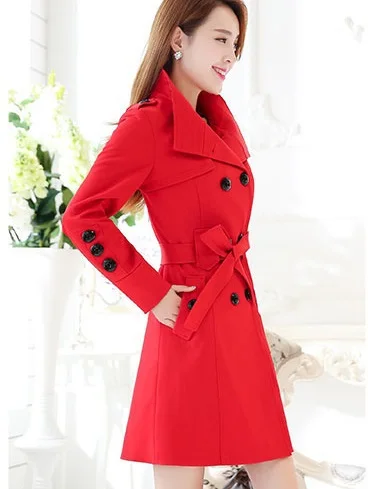 Женский элегантный Тренч Осень 2017 облегающая двубортная верхняя одежда с