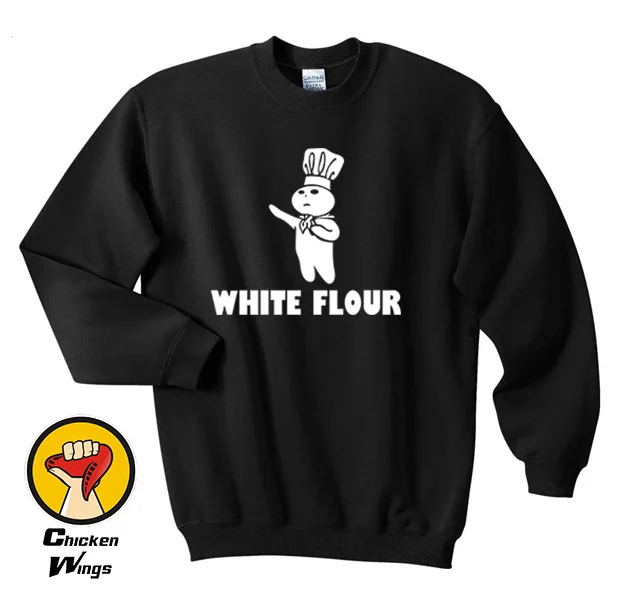 

White Flour Funny Power Spoof Political Humor Rude Crewneck Sweatshirt Unisex More Colors XS - 2XL