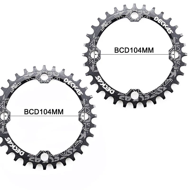 104bcd кольцо цепи велосипеда MTB Велосипедное узкое широкое круглое цепное 32/34/36/38T