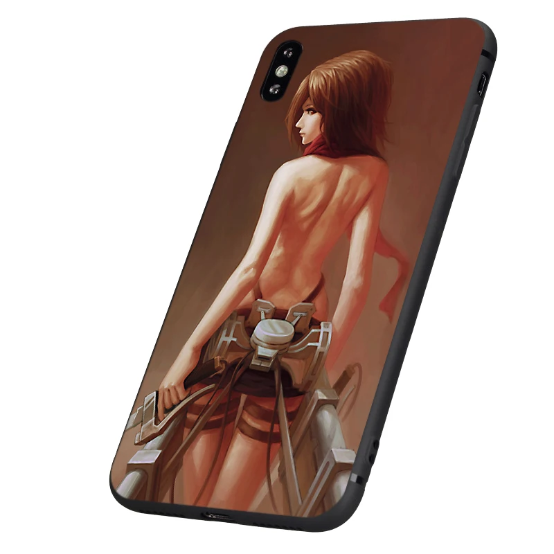 Черный чехол из ТПУ для iphone 5 5s se 6 6s 7 8 plus x 10 силиконовый XR XS 11 pro MAX с аниме Japa attack on