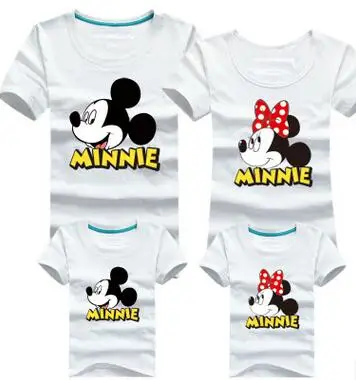 Комплект одежды из хлопка для всей семьи в одинаковом дизайне футболки с