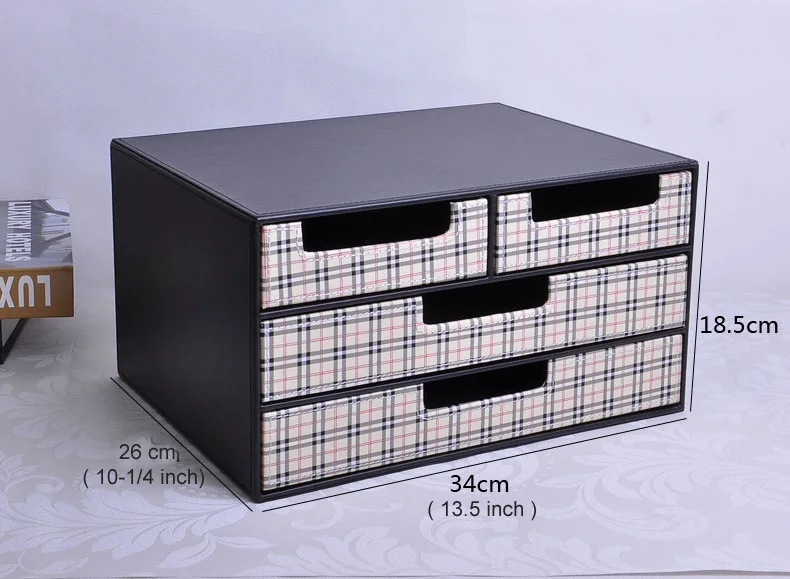 3 уровневый 4 выдвижной кожаный стол с деревянной структурой офисный Органайзер