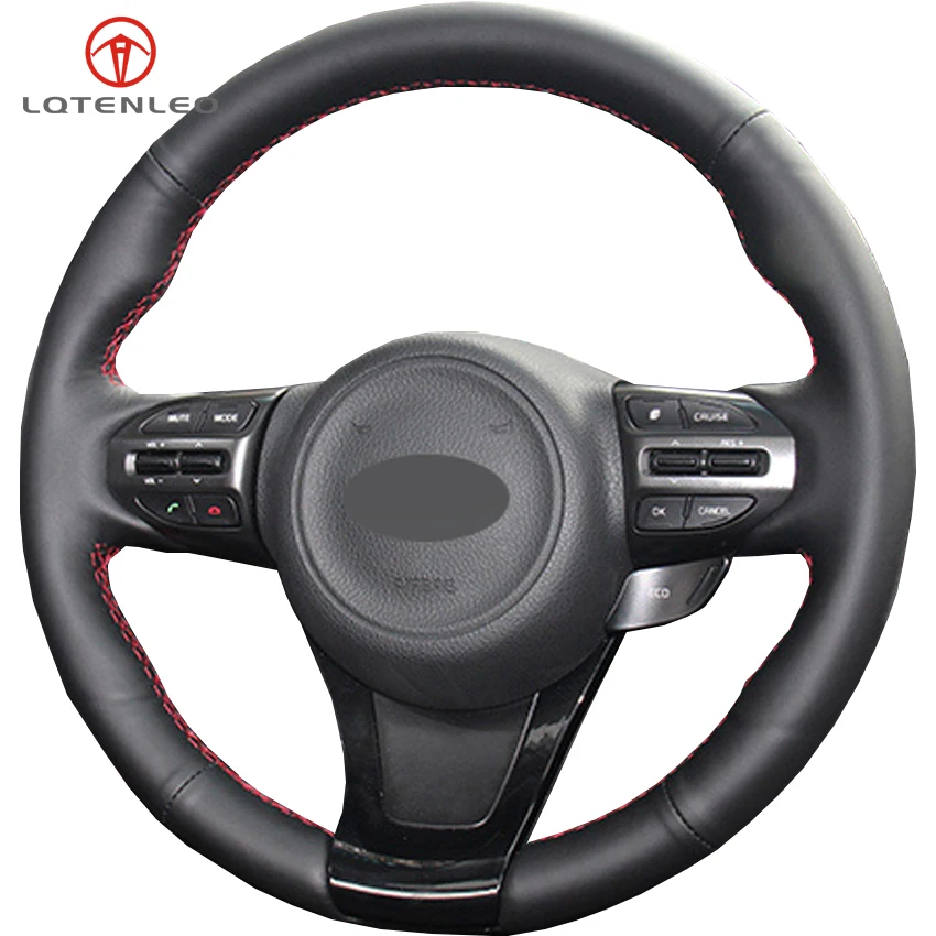 LQTENLEO черный кожаный чехол на руль автомобиля для Kia K5 Optima 2013- K4 2013- K4 Cachet KX3