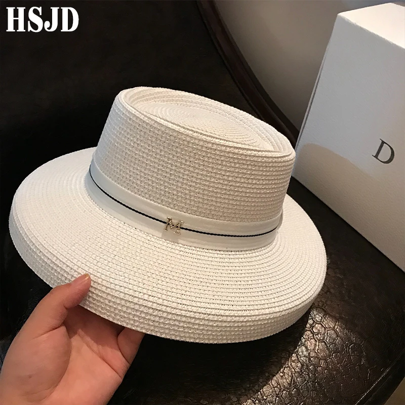 Шляпа женская Соломенная с широкими полями Модная Складная пляжная Панама от