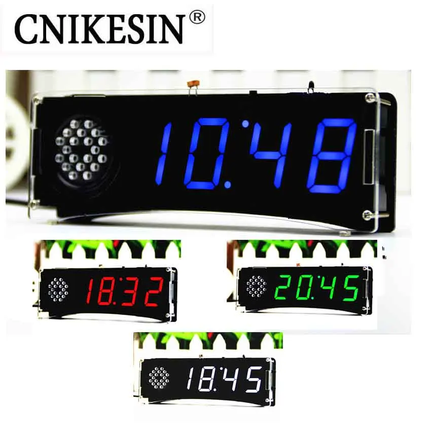 CNIKESIN DIY комплекты Речевая версия цифровых электронных часов 51 одночип