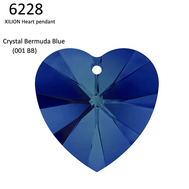 1 шт.) кристалл Swarovski 6228 XILION сердце кулон Стразы бусины для рукоделия ювелирных изделий - Цвет: (001 BB)