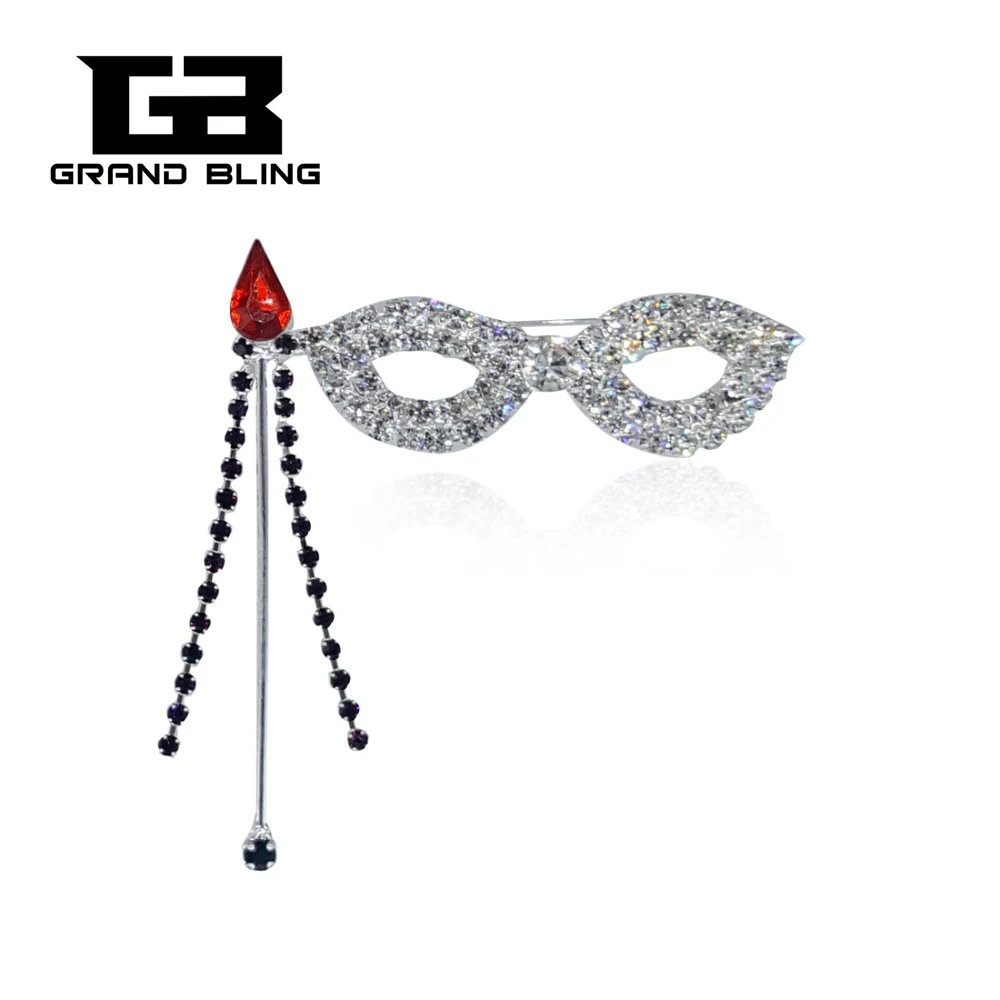 

Crystal Mask Brooch Pins Accessories for Party Ladies