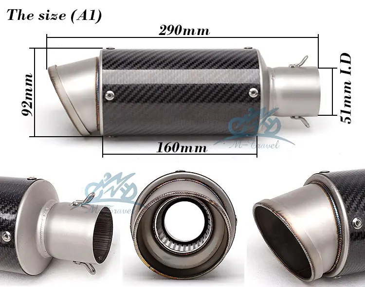 36 51 мм Φ с DB killer carbon fiber для Z900 ER6N GSXR750R MT07 CBR300R Z650 R6 S1000RR|motorcycle exhaust muffler|universal motorcycle
