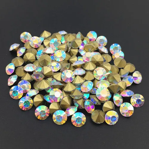 Кристалл AB круглые стеклянные болтовни Точка Назад Свободные Стразы для Diy