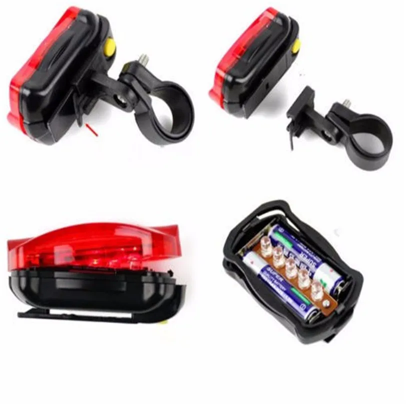 2017 New Bicycle Lights Bike Cycling 5 Led Tail Rear Safety Flash Light Lamp Red With Mount Sports Outdoor Camping Accessories | Спорт и