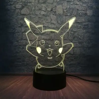 Японский Покемон Гоу игра 3D светодиодный USB лампа мультфильм каваи питомец Пикачу Красочный ночник детские игрушки Рождественский подарок - Испускаемый цвет: pikachu