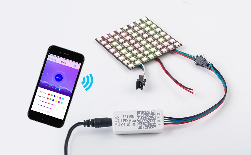 SP110E Bluetooth Управление; DC5-12V для WS2812B SK6812 RGB/RGBW Magic ночные светильники светодиодный пиксель полосы смарт с помощью приложения на телефоне Управление IOS/Android