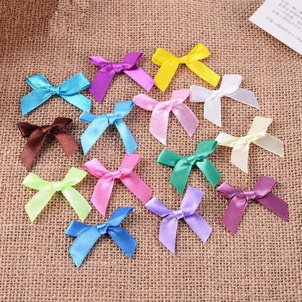 

100pcs Free shipping Ribbon Bows Embellishments Card Making Art & Craft Scrapbooking Reviews Bows