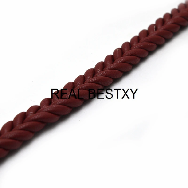 Настоящий BESTXY 1 м/лот 12*6 мм красный супер волокнистый кожаный плетеный шнур для ожерелья плоские кожаные шнуры для плетения браслетов своими руками красный