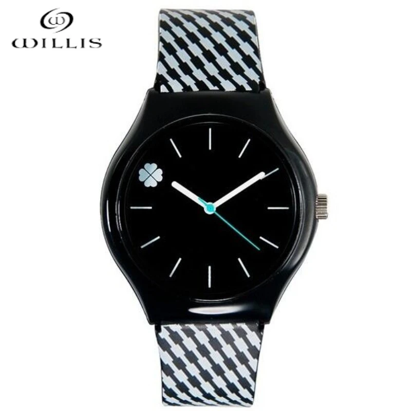 Женские брендовые наручные часы WILLIS кварцевые с четырехлистным клевером
