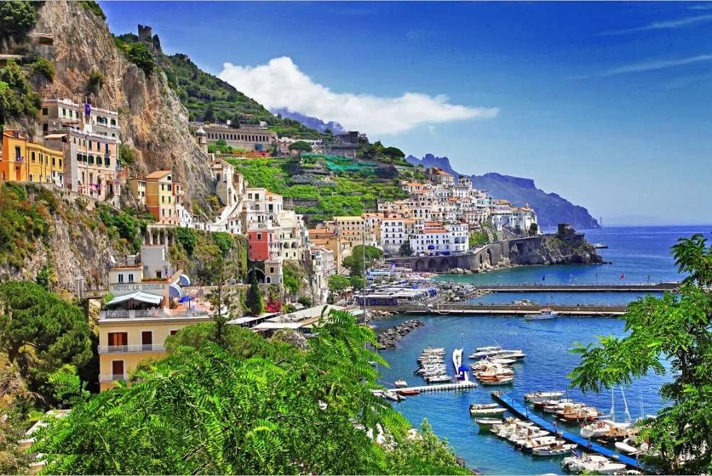 Пользовательские 3D фрески Италия Дома Марины горы Positano города обои гостиной