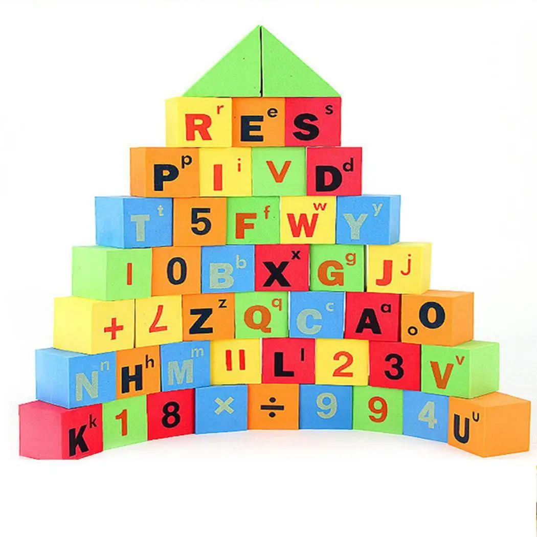 52 шт. Детские EVA пенопластовые строительные блоки многоцветные развивающие