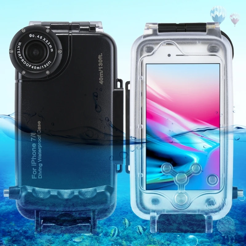 Водонепроницаемый чехол для iPhone 7 и 8, 40 м/130 футов, корпус для подводной камеры, водостойкий Чехол для iPhone 7 для дайвинга, чехол