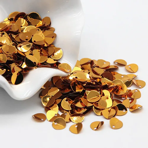 8mm dark gold Раза с блестками и пайетками 8/10/12 мм Разноцветные чашки овальная форма, Сыпучие блёстки DIY Свадебные украшения Для женщин швейной АКСЕССУАРЫ 20g - Цвет: 8mm dark gold