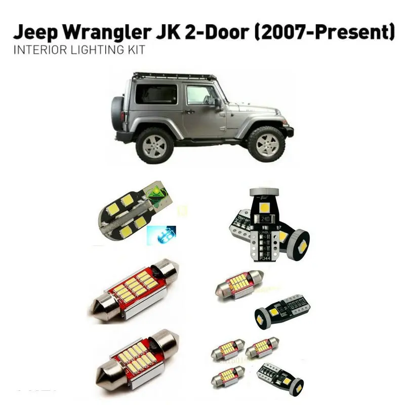 Светодиодные внутренние фары для Jeep wrangler jk 2 двери 2007 + 5 шт. светодиодные
