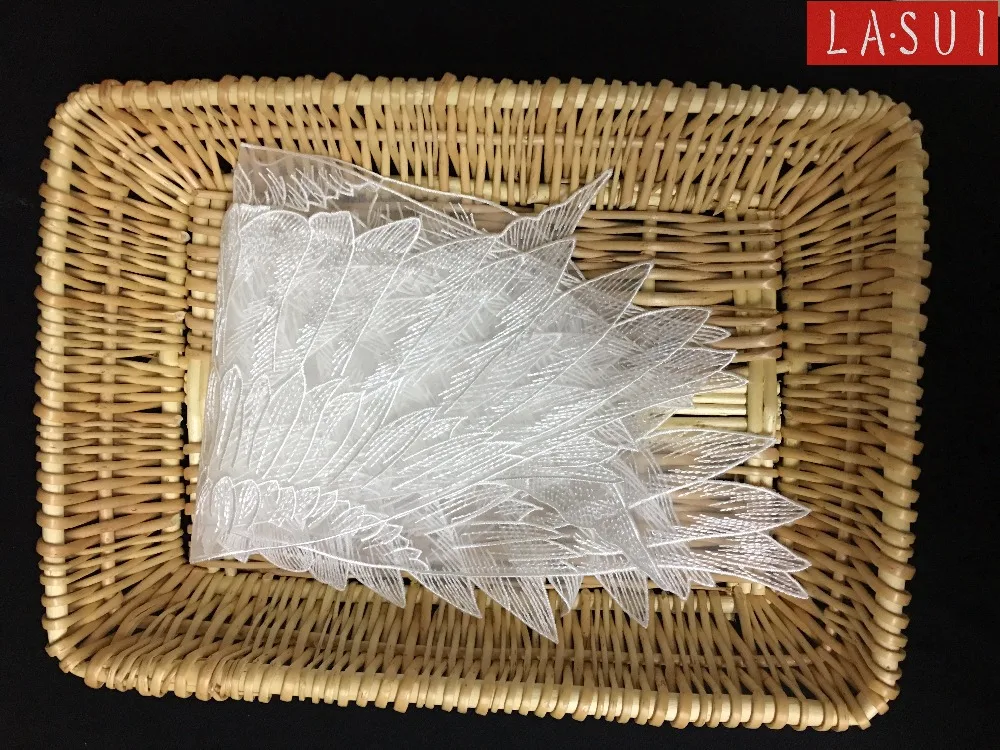 LASUI 3 пары = 6 штук белые и черные ангельские крылья аппликация из кружева и органзы DIY аксессуары для платья 0024