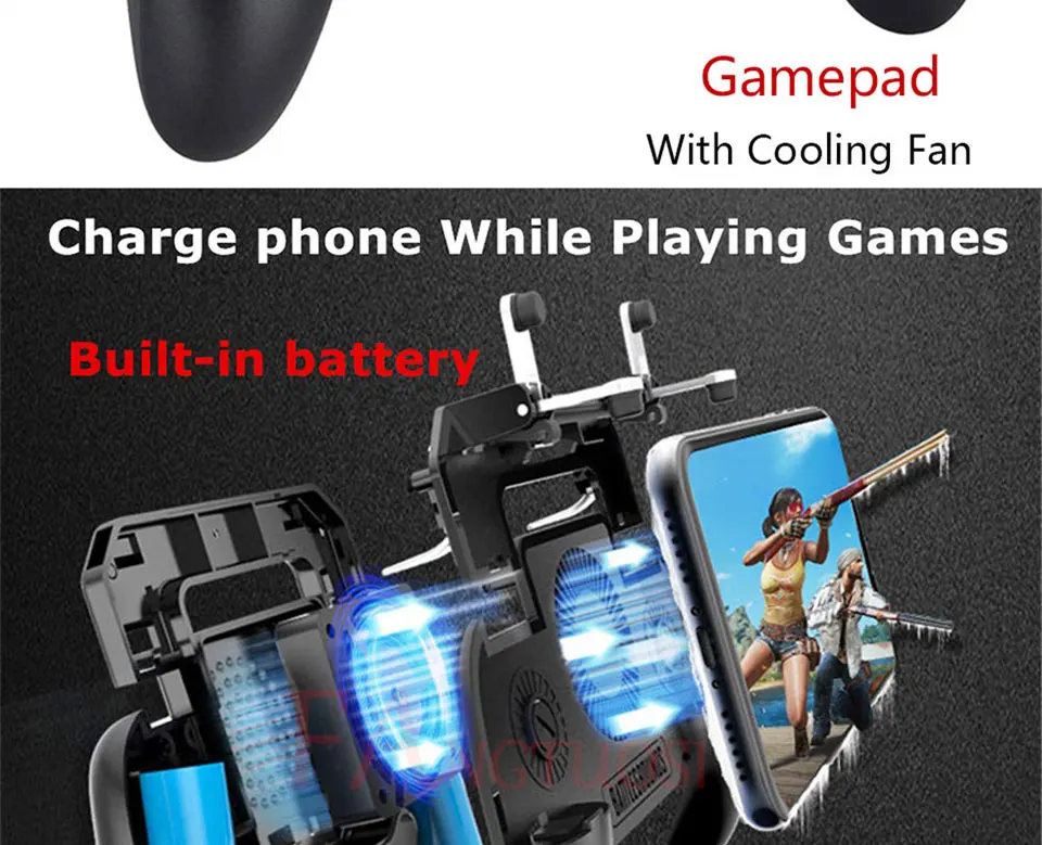 FANGTUOSI Pubg Геймпад контроллер мобильный джойстик для шутеров игровой курок Aim кнопка телефон Геймпад контроллер с охлаждающим вентилятором