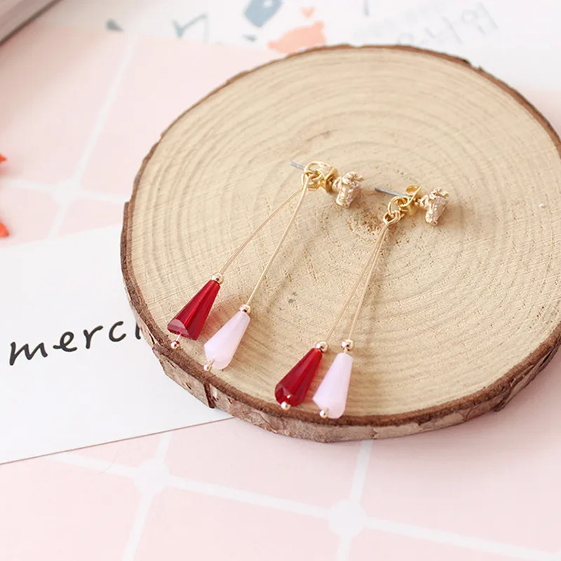 Бесплатная доставка модные женские ювелирные изделия красная подвеска Длинные