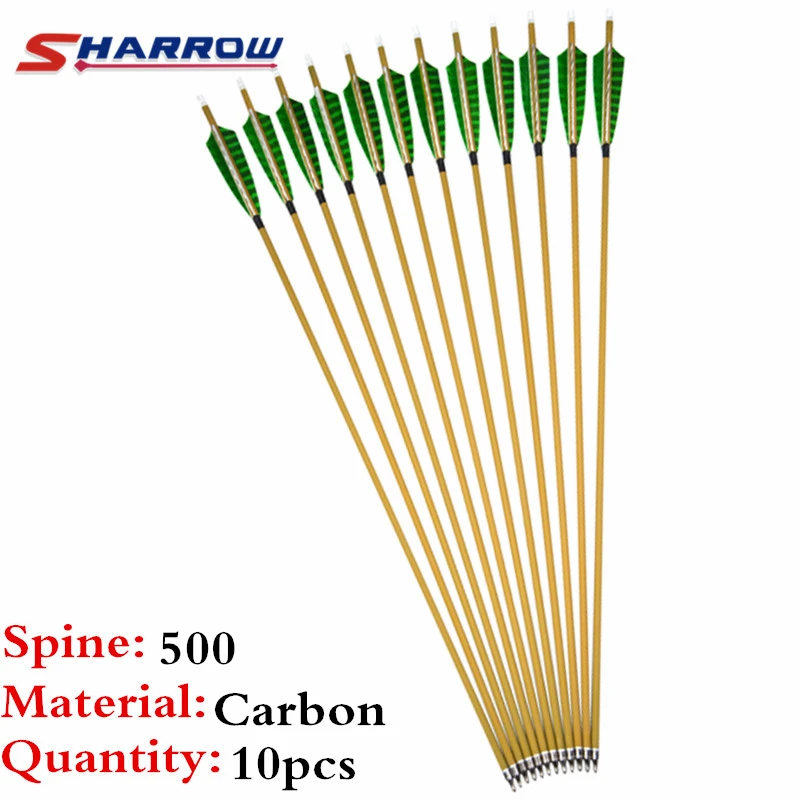 Карбоновая стрела для стрельбы из лука 10 шт 30 дюймов стрелы 500 чистого карбона