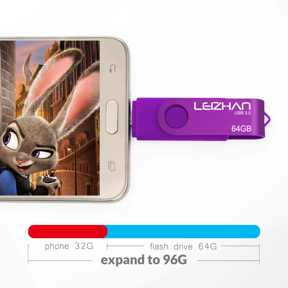 LEIZHAN Usb флэш накопитель 3 0 128 Гб OTG телефон 8 ГБ Флешка 64 32 16 памяти флешка