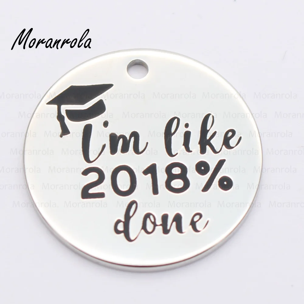 Новинка! медное ожерелье брелок &quotI'm like 2018% done&quot очаровательный подарок для