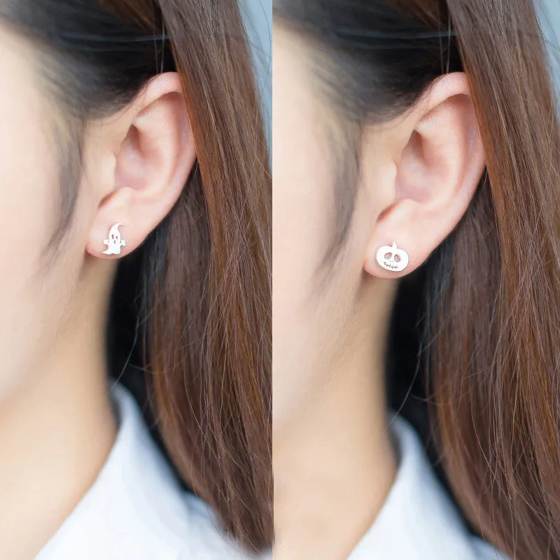 Асимметричные серьги в виде тыквы дьявола призрака на Хэллоуин Индивидуальные