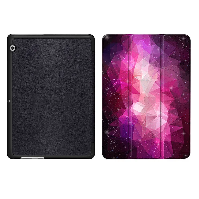 HW006 MTT цветной многоугольник чехол для huawei MediaPad T3 10 9," подставка флип из искусственной кожи чехол для Funda Honor Play Pad 2 9,6 дюймов планшет - Цвет: HW006