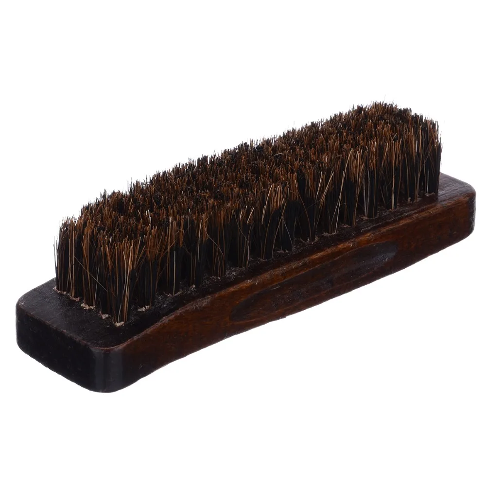 1 шт. практичная коричневая деревянная щетка для обуви с конским волосом