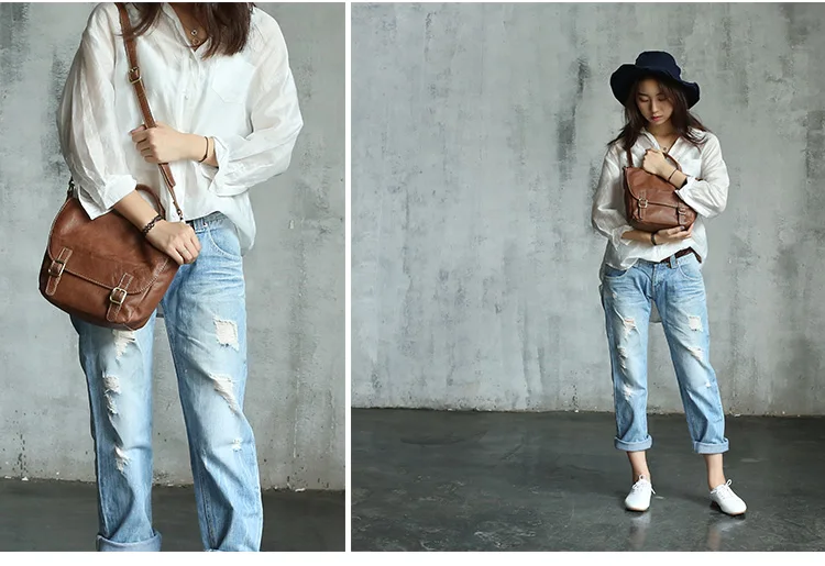 Женская винтажная сумка Sen из натуральной кожи маленькая сумочка