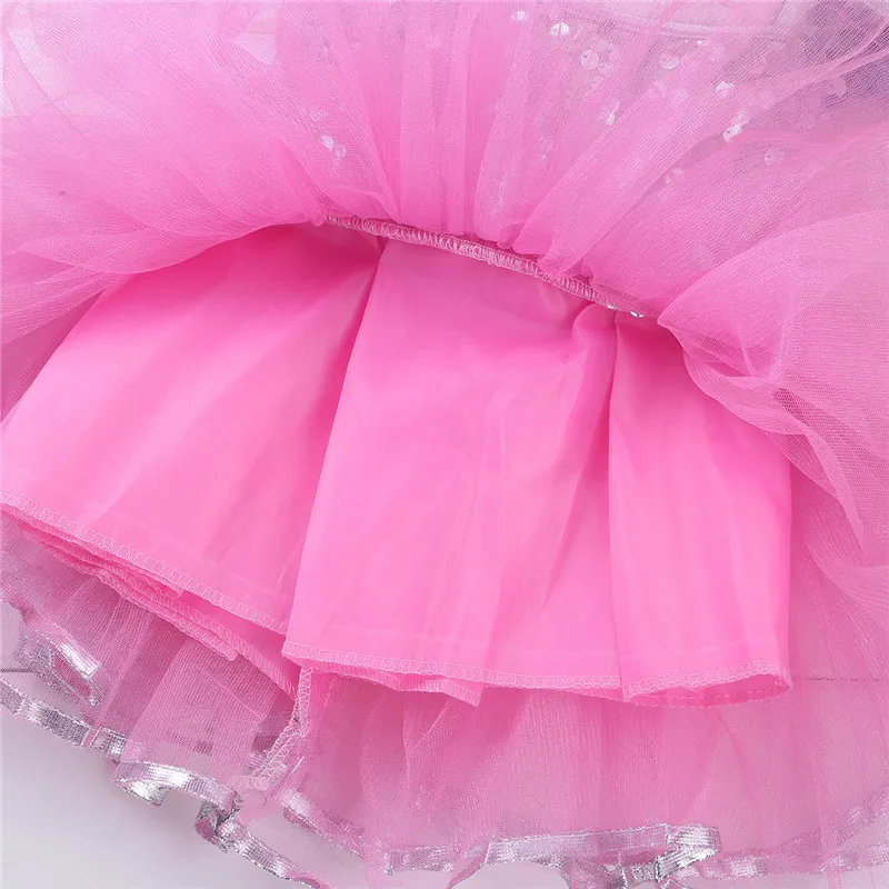 Женское платье-пачка FEESHOW розовое Сетчатое платье с блестками и заколкой для