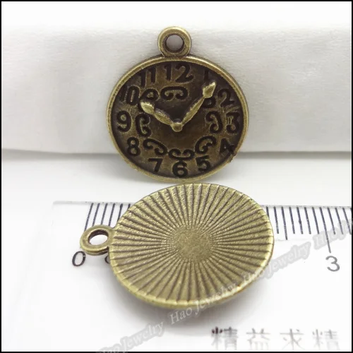 80 шт винтажные Подвески Часы Кулон Античный бронзового цвета из цинкового сплава Fit браслет ожерелье DIY