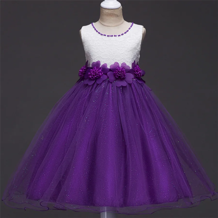 Симпатичные Платья с O образным вырезом и украшением лепестком для первого