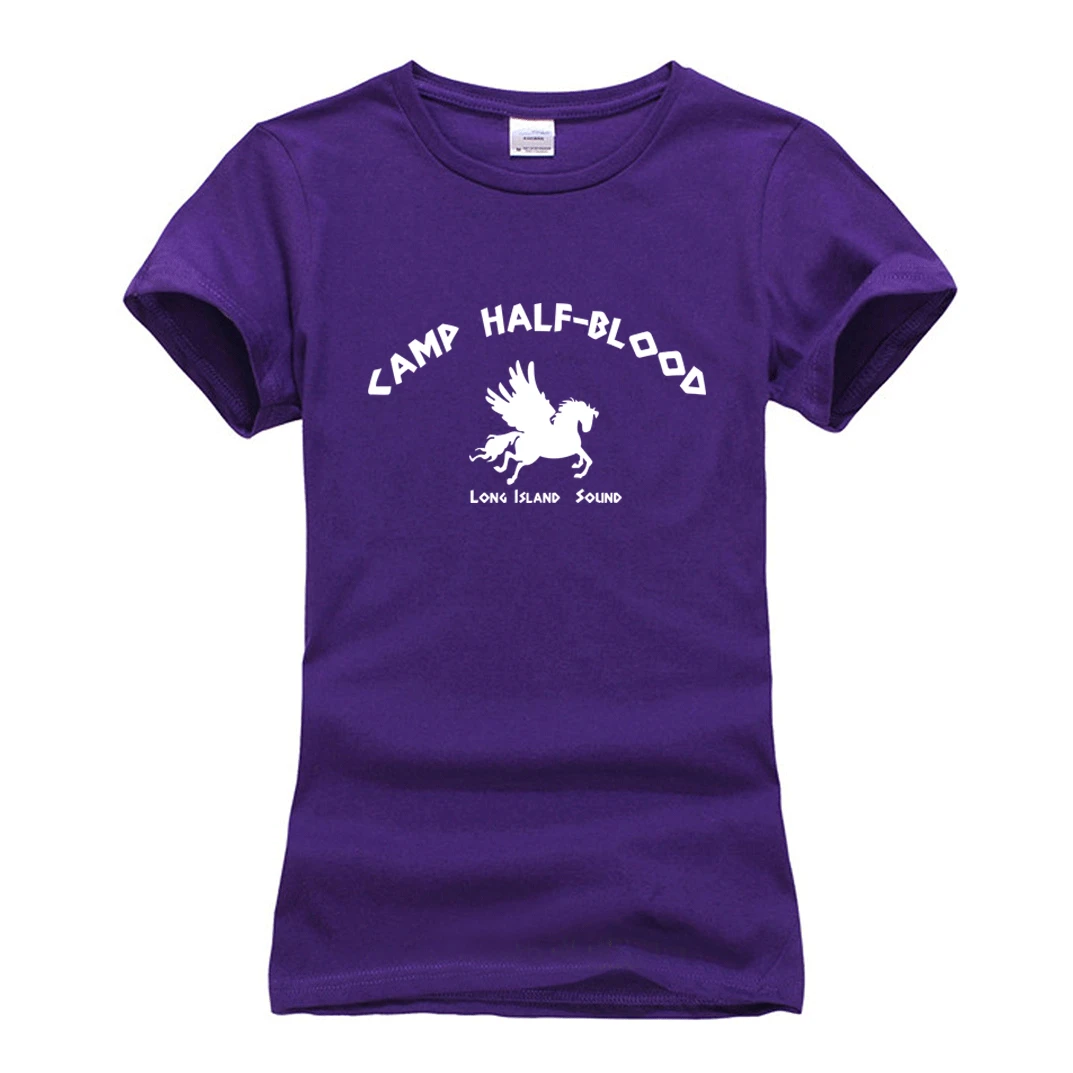 Летняя футболка harajuku бренд camisetas классный принт Женская футболка Повседневная хлопковая Футболка femme Camp Half-Blood slim top